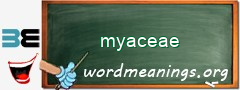 WordMeaning blackboard for myaceae